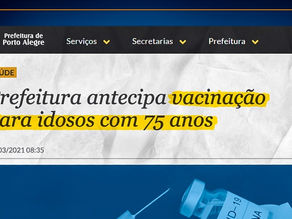Idosos acima de 75 anos já podem se vacinar em Porto Alegre