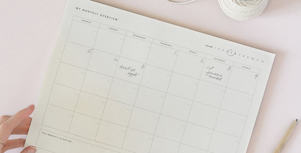 Monthly Overview Notepad