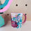Thumbnail: Pink and turquoise leaf mug
