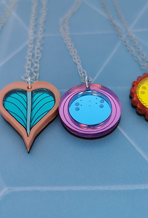 botanical acrylic necklace