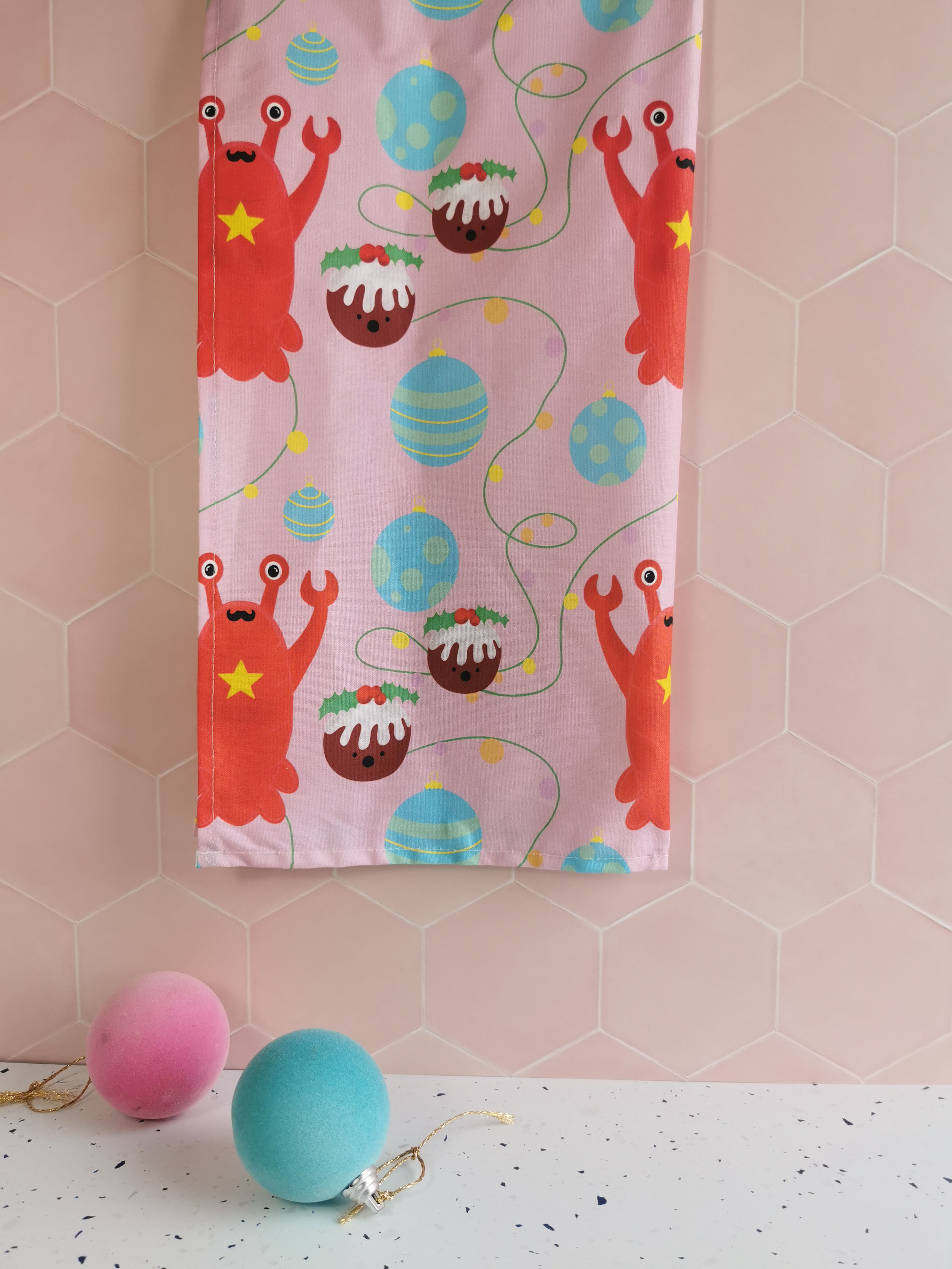 Lobster Christmas Tea Dish Towel