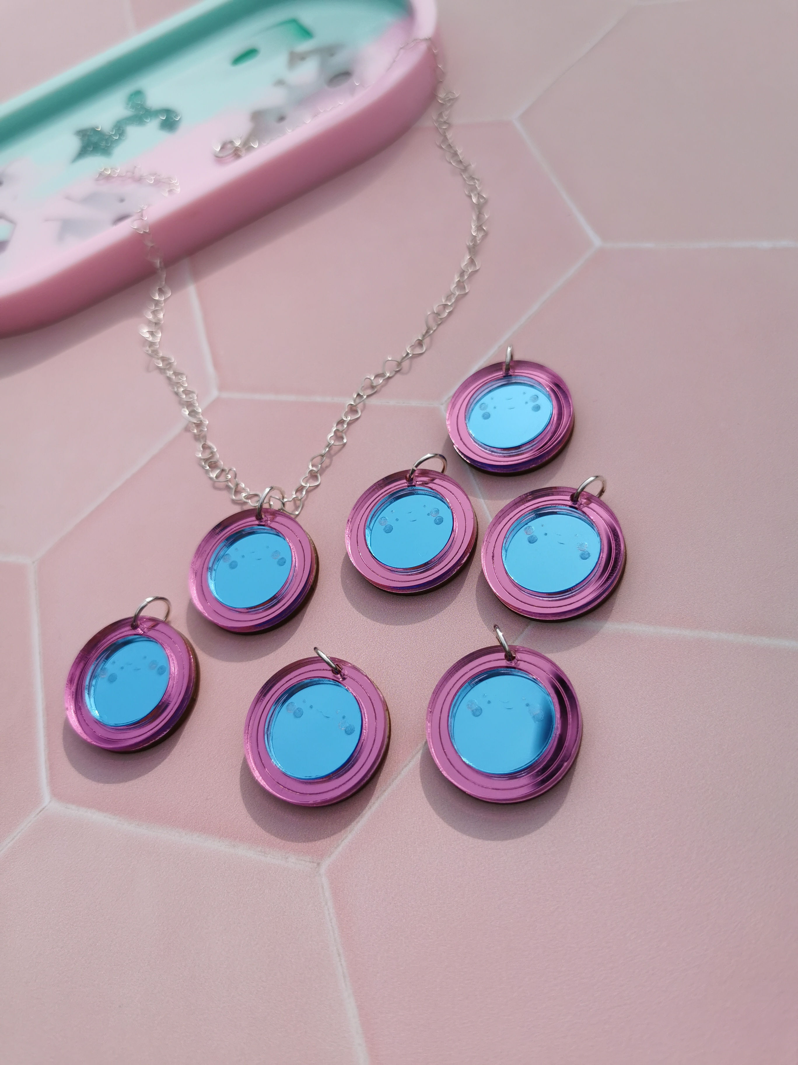 Smiley face sterling silver necklace