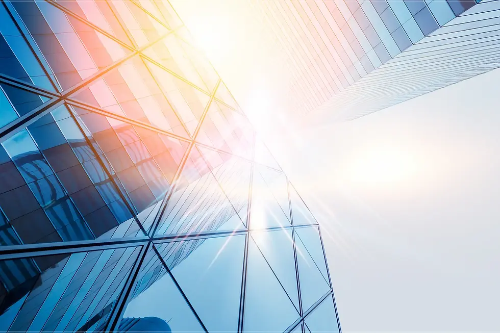 Building avec reflet du soleil