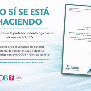 Reforma de la LOPS y defensa de la profesión odontológica: el Consejo General y el CODB presentan sus aportaciones al Ministerio de Sanidad