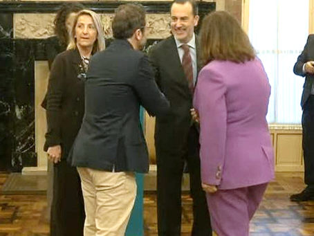 El presidente del CODB, Dr. Ignacio García-Moris con el presidente del Parlament Balear, Gabriel Le-Senne y la consellera de Salut, del GOIB, Manuela García.