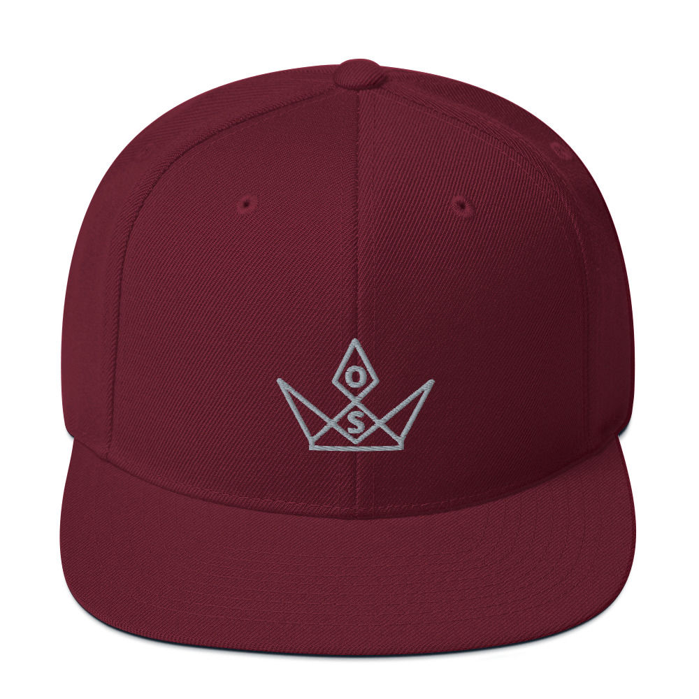 OS Maroon Snap - Embroidered Crown/Grey