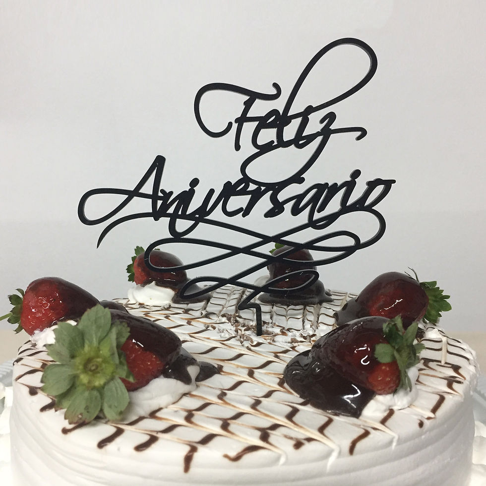 Miniatura: Enfeite de bolo - Feliz Aniversário