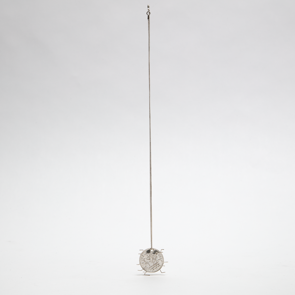 Thumbnail: LMX_50 Silver Annotated Pendant Necklace