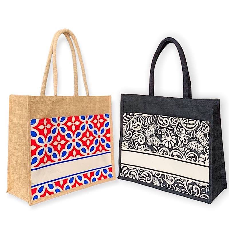 A3 Jute Bag With Pre Printed Canvas Pocket