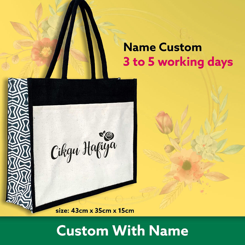 Thumbnail: Laxory Jute Bag With Front Canvas Pocket