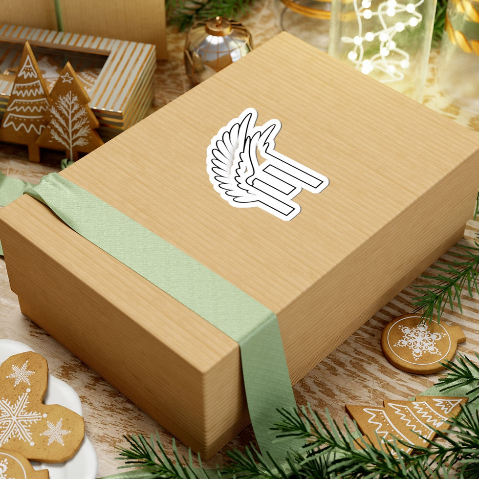 Thumbnail: Winged Letter E Sticker — Minimal Black & White Laptop Decal