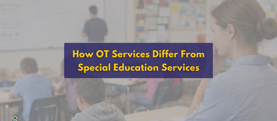 Image of an OT observing a classroom with the title of the article on top of it