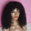 Thumbnail: Brazalian curly non lace wig full - machine made with bangs