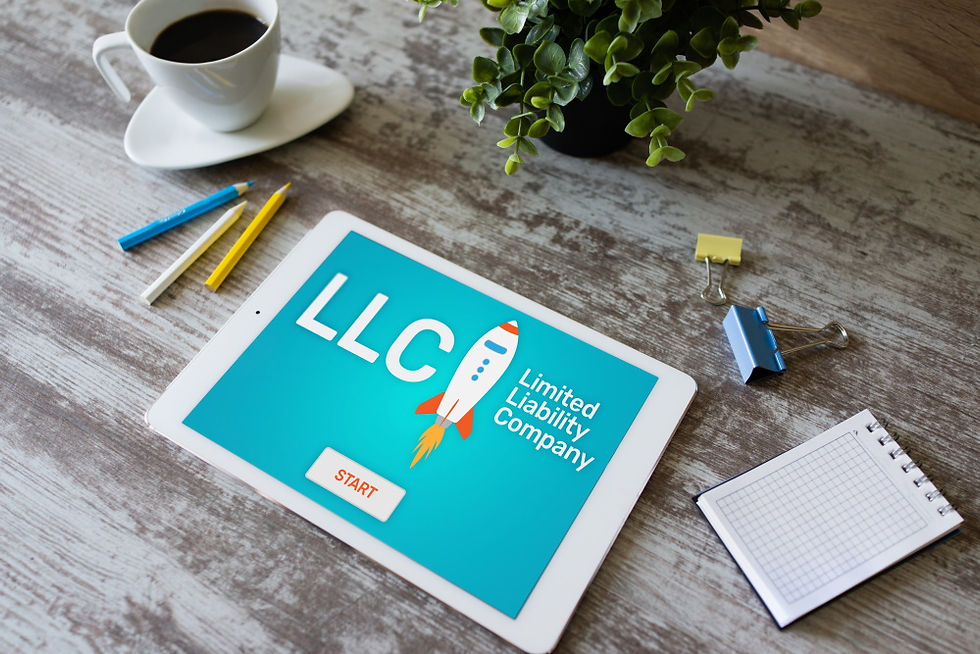 tablet with information about LLCs on desk