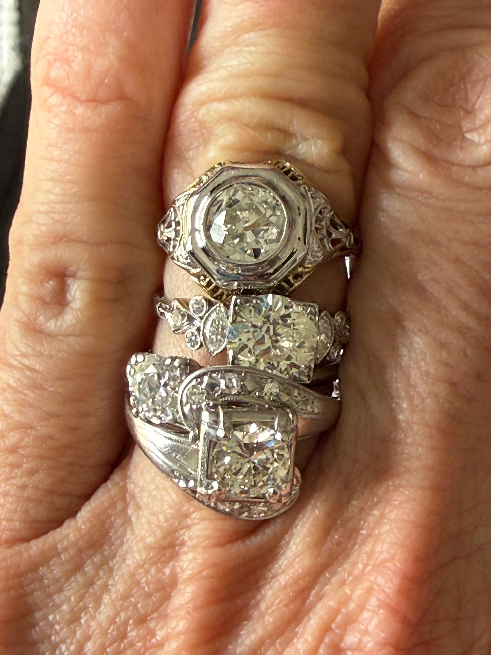 Thumbnail: Vintage Platinum and 1.99ctw Diamond Engagement Ring