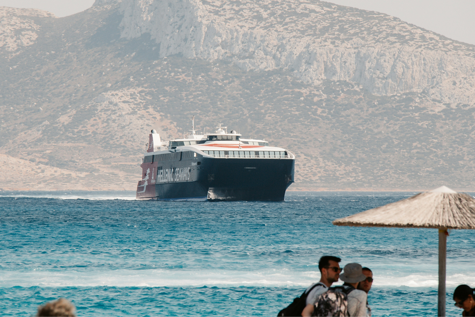 a ferry sailing in greece