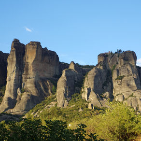 View of meteora pillars.