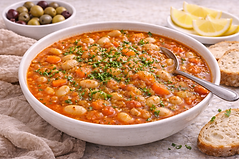 Fasolada: Classic white bean soup, the national dish of Greece.