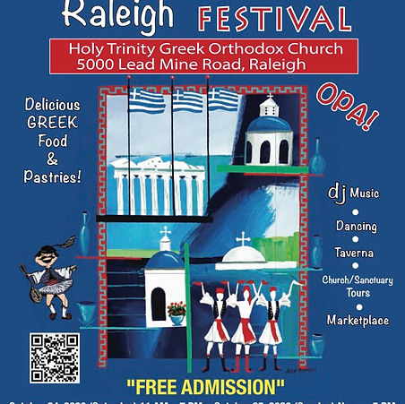 The Annual Raleigh Greek Festival 2026 flyer, Holy Trinity Greek Orthodox Church, October 24 and 25