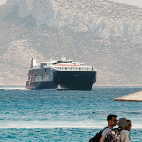 commercial ferry sailing in Greece