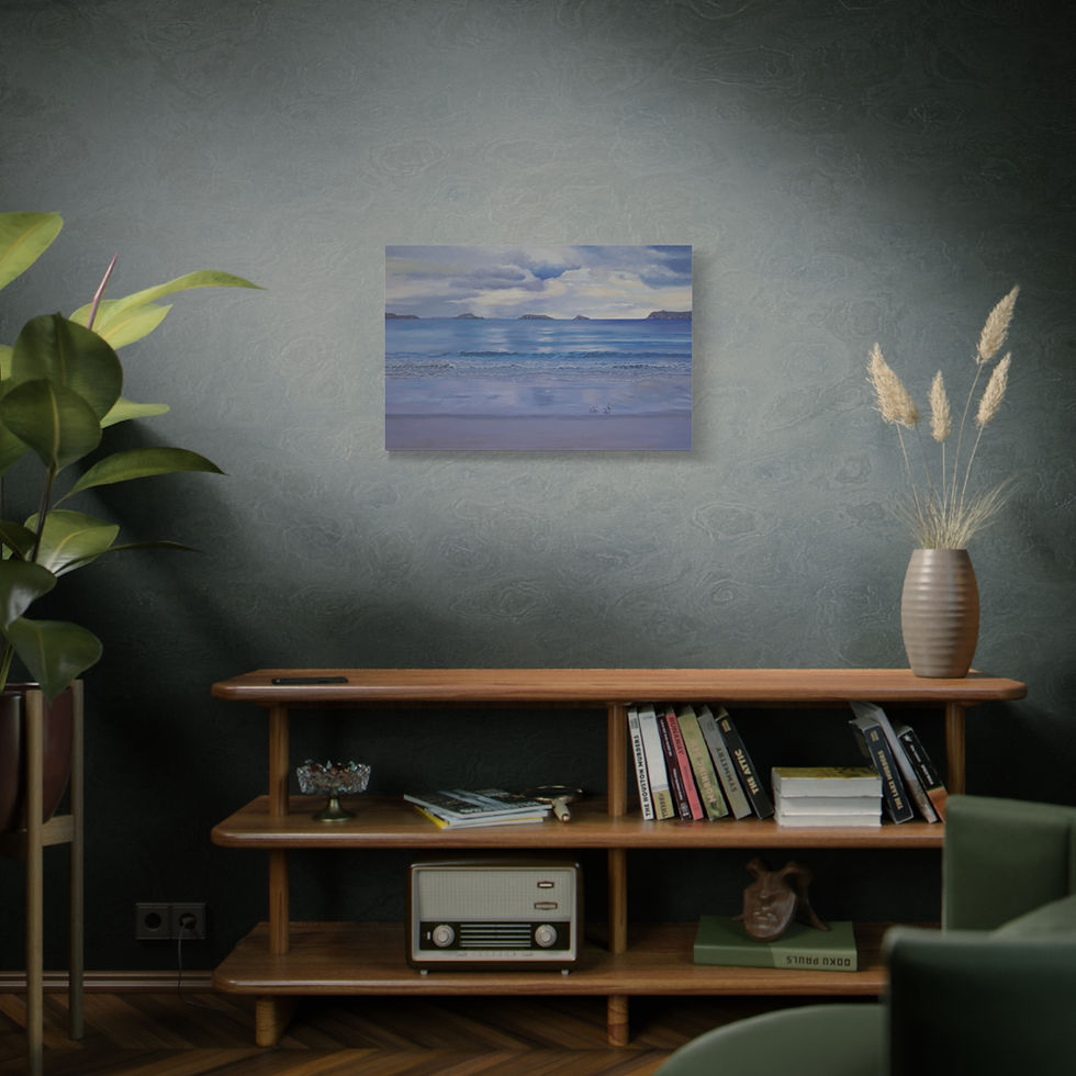 Thumbnail: Seaside Serenity Matte Canvas Print – Stretched Beach Landscape Wall Art