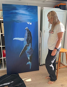 Large Humpback whale painting in progress