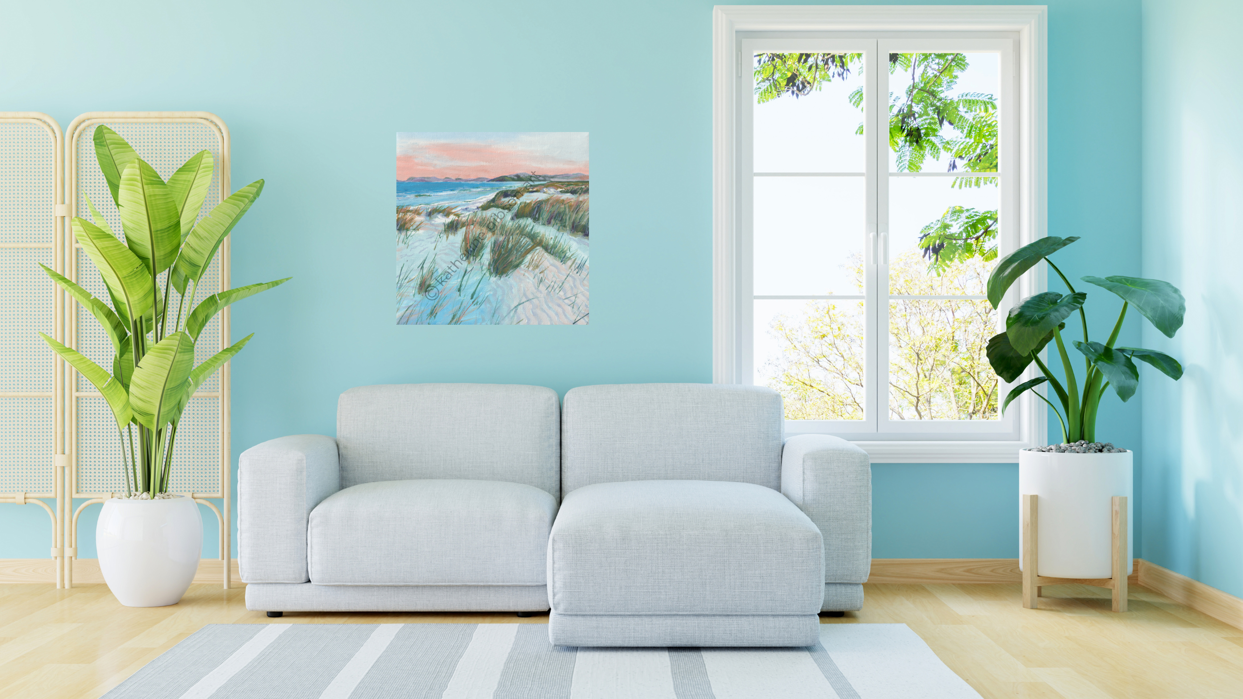Coastal Seascape Stretched Canvas Art Print,Beach Sunset,Wall Art,Home Decor