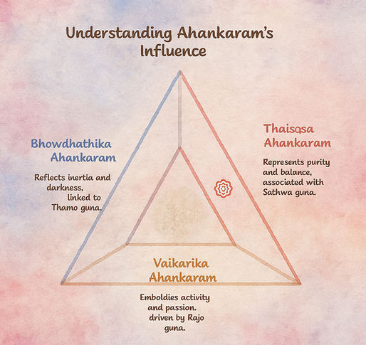 Exploring the Three Types of Ahankaram and Their Inherent Gunas in Human Existence