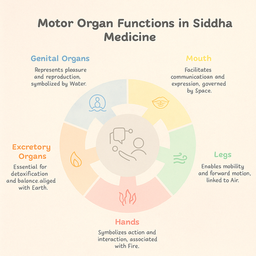 Understanding the Prime Functions of the Five Motor Organs in Siddha Medicine