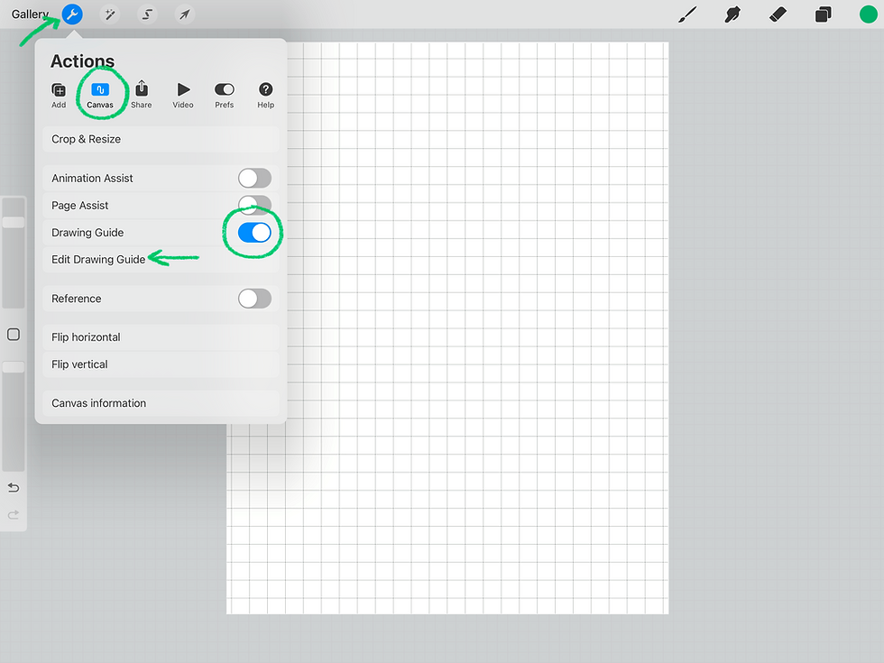 create a grid in Procreate