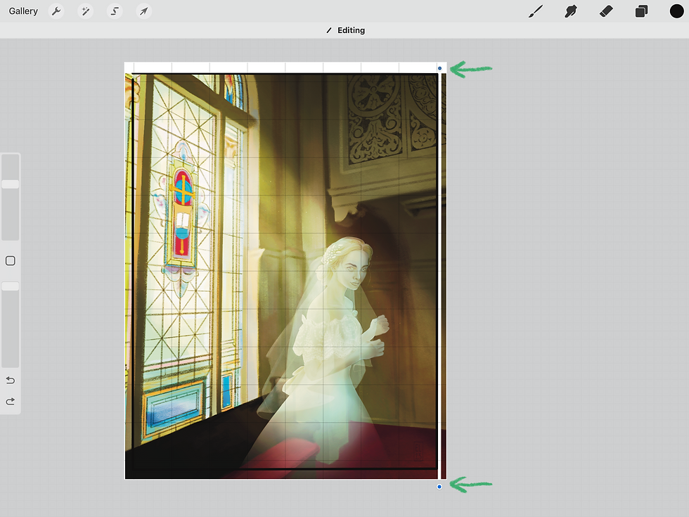 lining up edges in Procreate