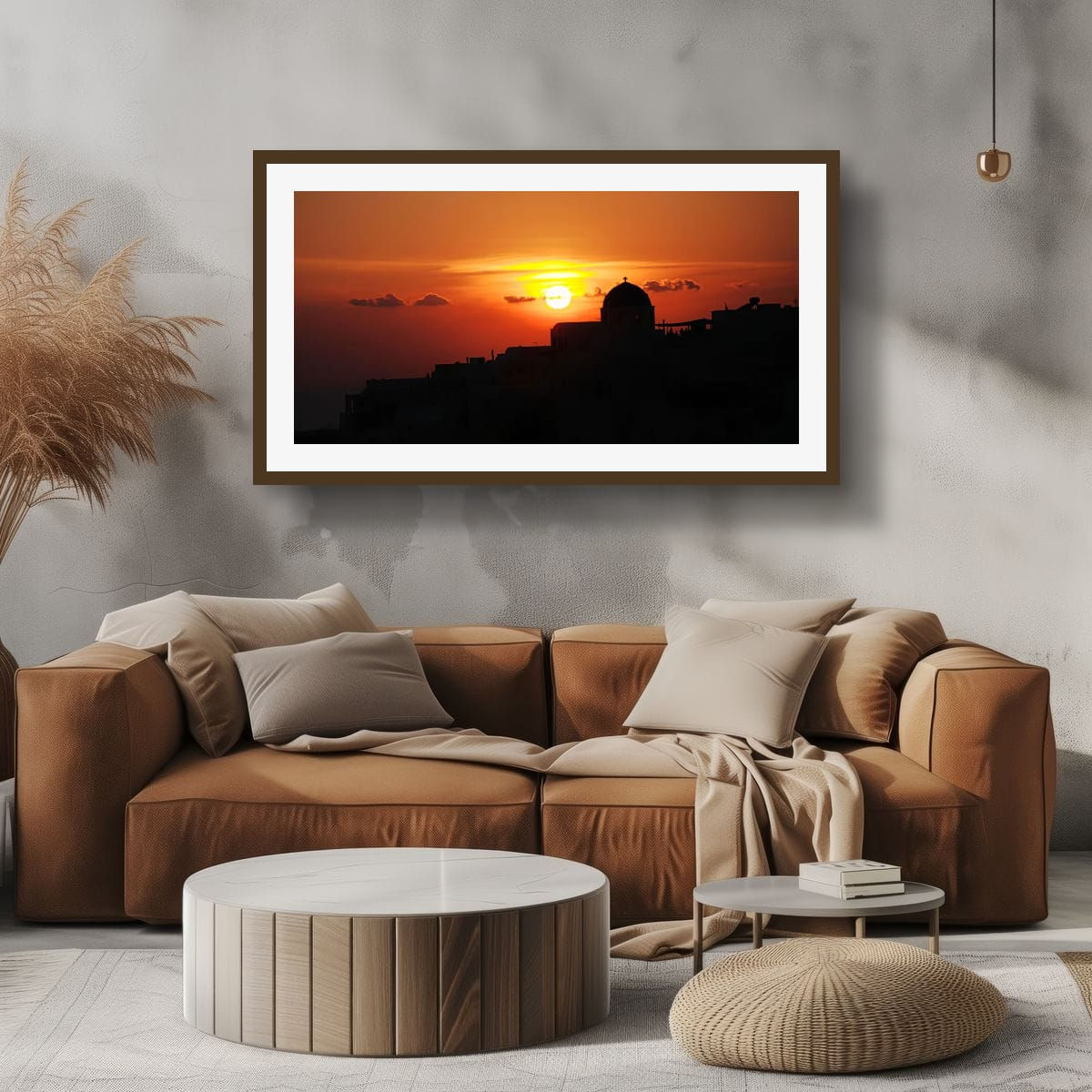 Scenic sunset at Santorini, Greek Islands.