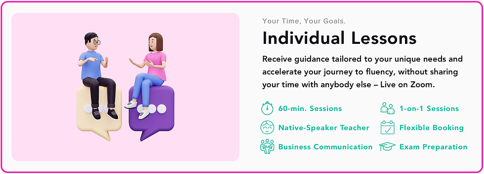 One-on-One Spanish lessons, to receive guidance tailored to your unique needs and accelerate your journey to fluency, without sharing your time with anybody else – Live on Zoom.