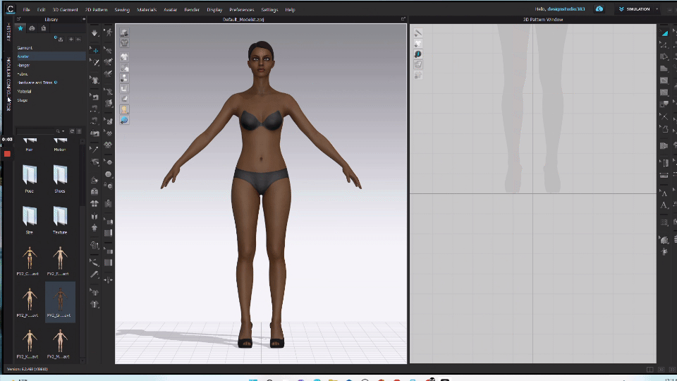 Short video of how to use the modular configurator in Clo3d on an avatar.