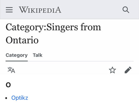 OPTIKZ ADDED TO SINGERS FROM ONTARIO OFFICIAL WIKIPEDIA PAGE