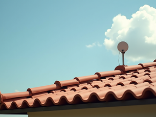 Tile roof mount with antenna installed on Arizona home