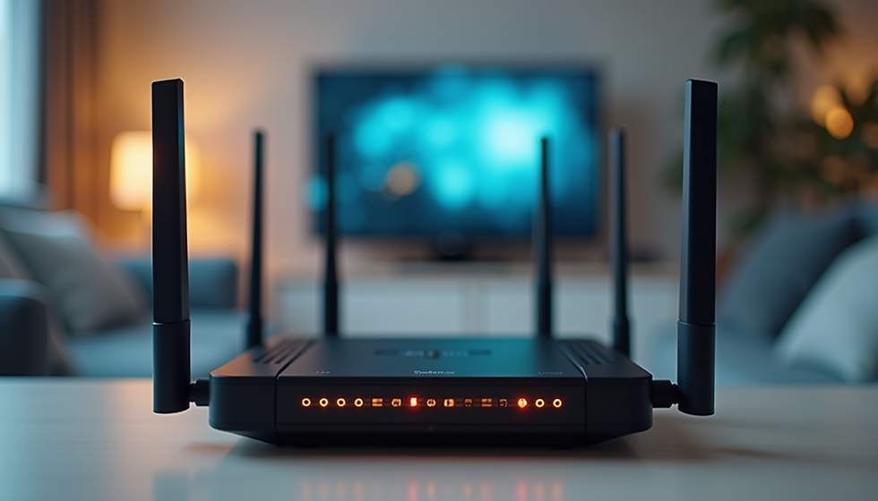 Home Wi-Fi router showing signal strength