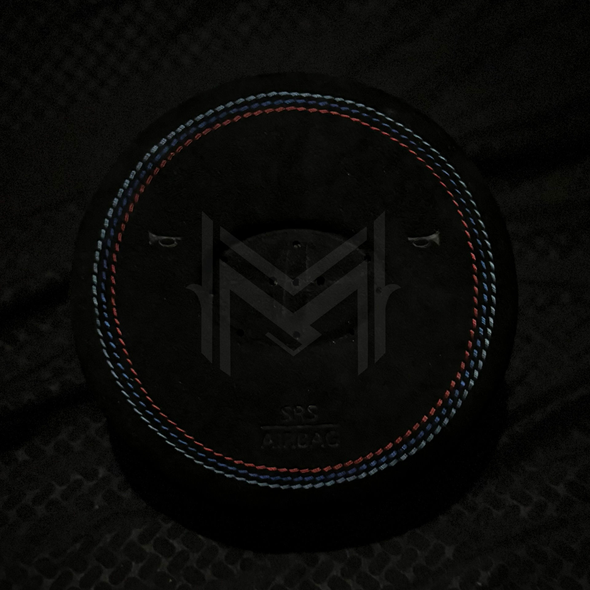 A90 Supra Airbag cover with BMW colors stitching