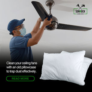 Ceiling fans collect dust like nobody's business | Cleaning Hack!