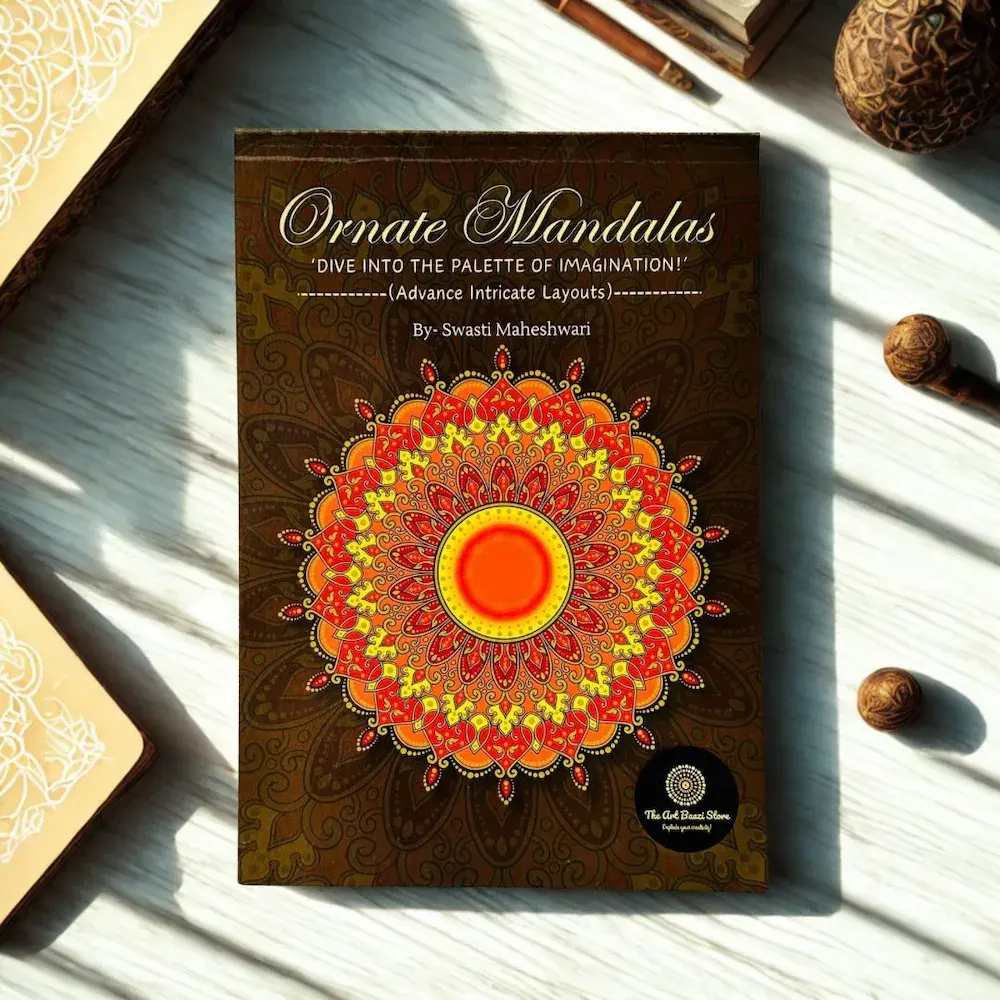 Ornate Mandala Layouts coloring book cover – intricate designs for intermediate to advanced level artists