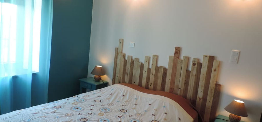 La chambre bleue du gîte "Les 3 Tilleuls" - Gites en Aveyron près de Conques