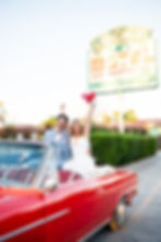 sure thing chapel, vegas elopement, vegas elopement photographer, chapel wedding, vegas wedding, downtown elopement, vegas weddings, vegas wedding photographer, kitsch, vintage chapel, wedding couple, bride and groom at altar, vegas wedding photographer, chapel elopement, vegas, Las Vegas, vintage car