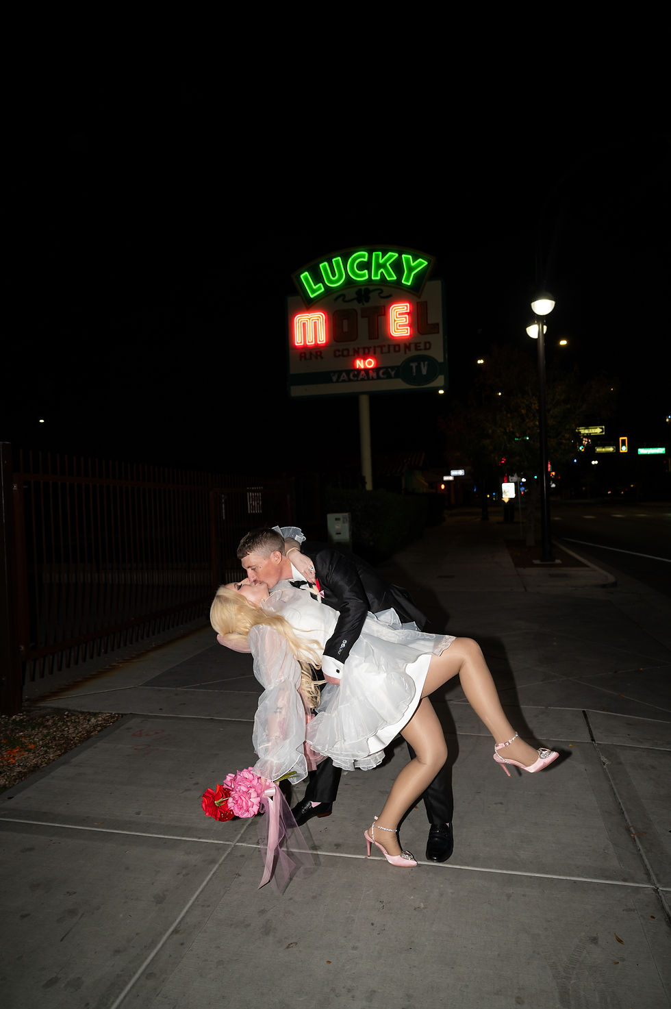 bride and groom downtown las Vegas bridal portraits.
Las Vegas elopement photographer and wedding photographer