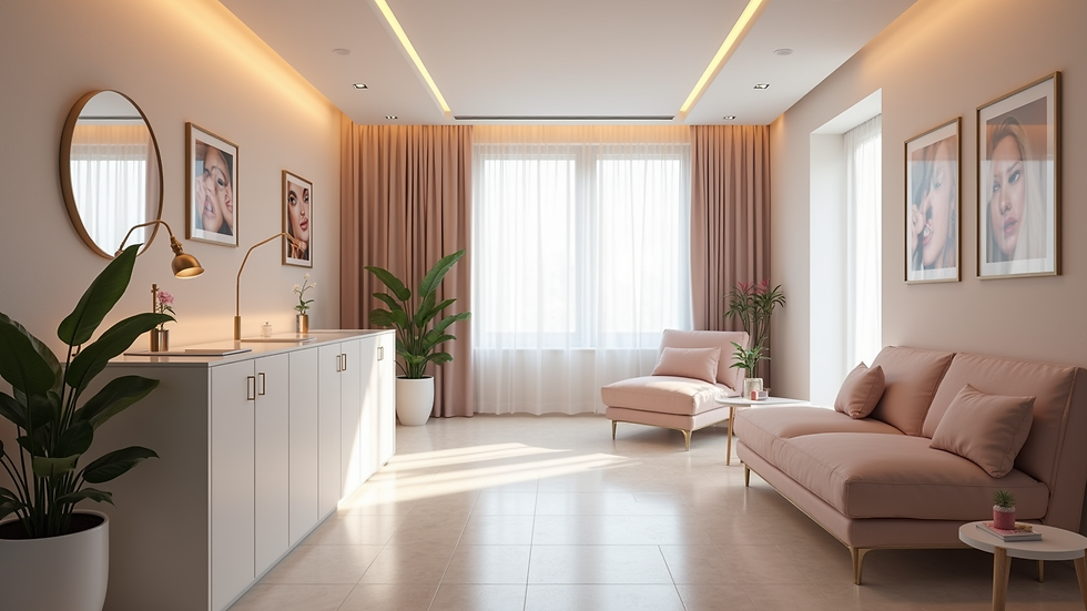 Eye-level view of a modern beauty clinic room in Geneva