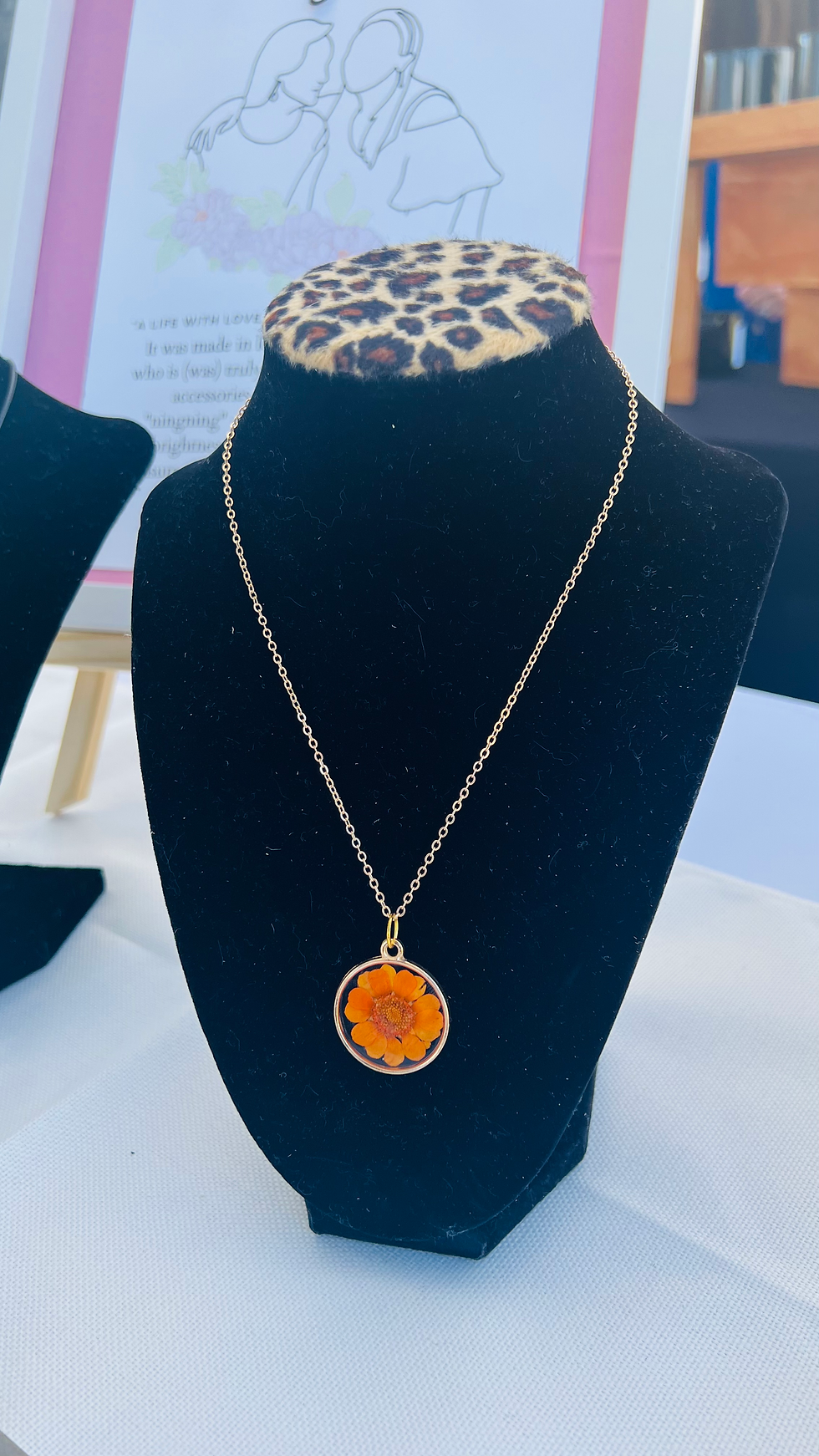 Thumbnail: Real Pressed Flowers Necklace - Leather