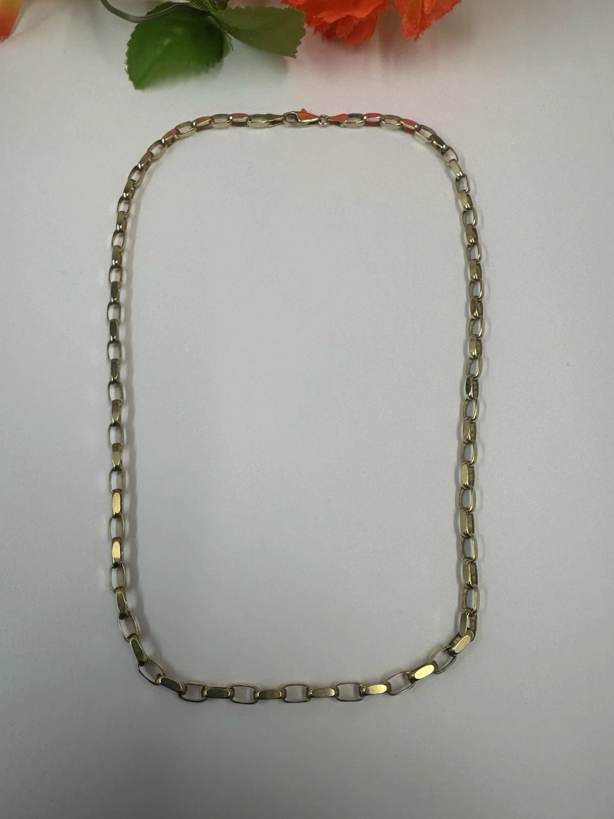 9ct Gold Diamond Cut Belcher Chain. 18” 14g Hallmarked 3.8mm
