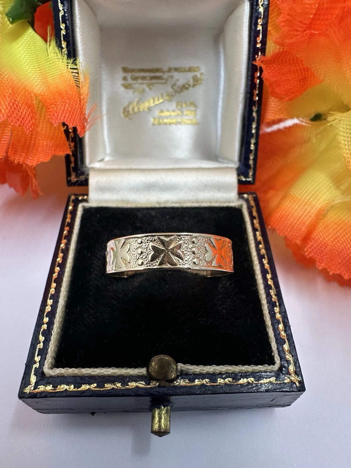 9ct Maltese Cross Band Rose Gold Size Q
