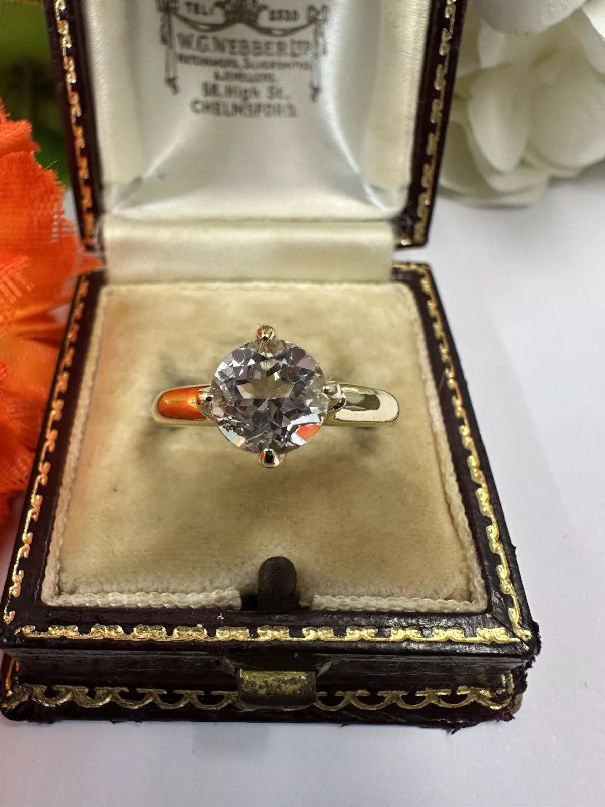 9ct Hallmarked Cz Gold Ring