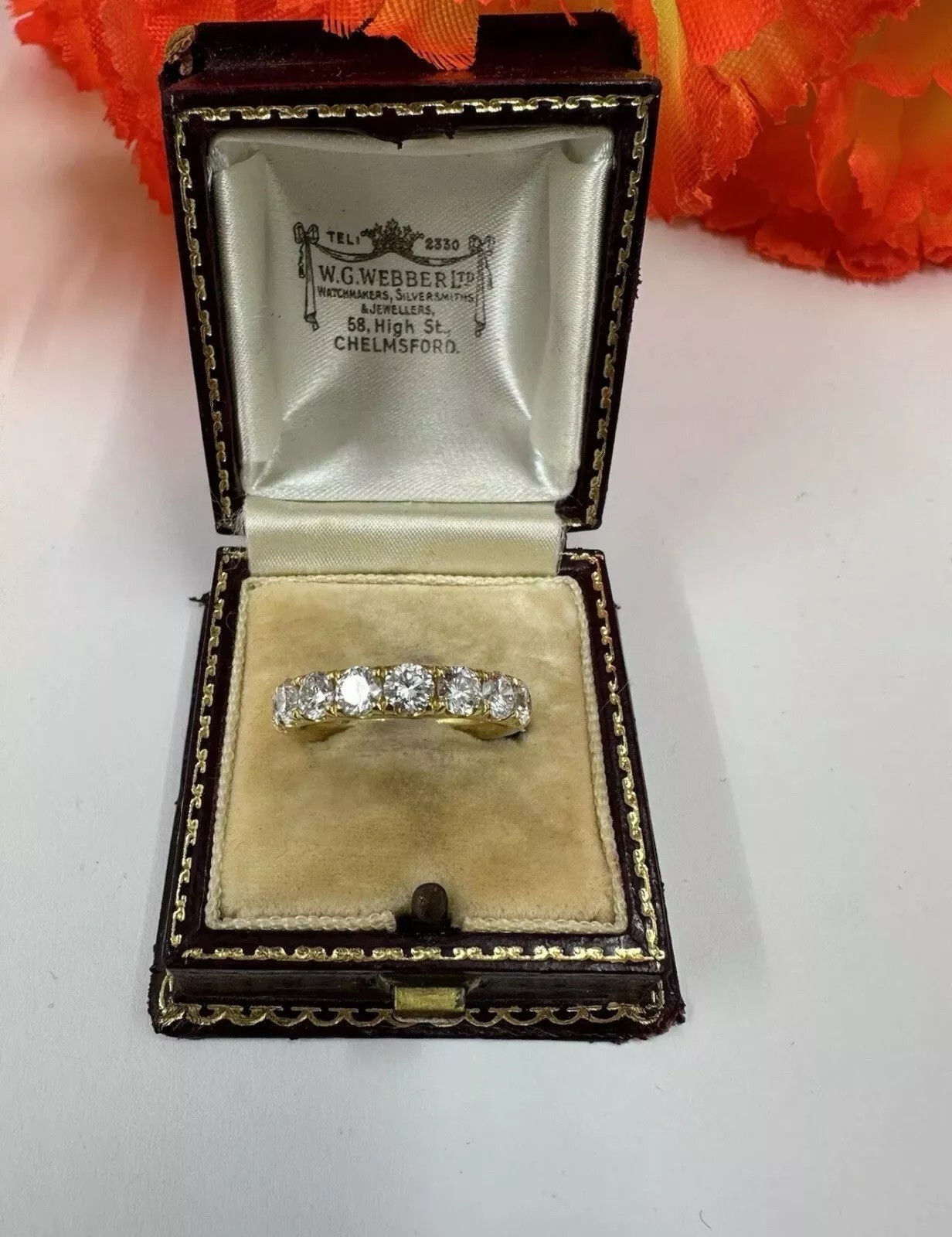 Fabulous 1.60ct Diamond Half Et Ring In 18k Yellow Gold