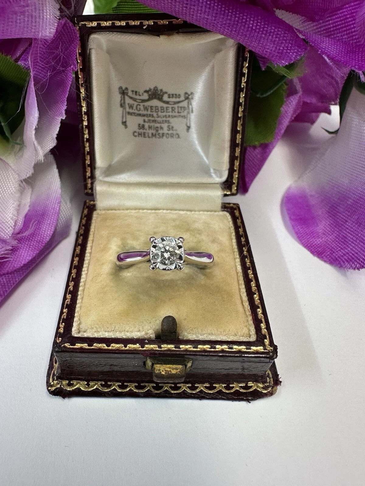 Gorgeous 0.25ct Diamond Solitaire Ring White Gold Hallmarked